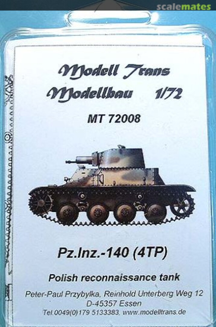 Boxart Pz.Inz.-140 (4TP) MT 72008 Modell Trans Modellbau Boxart Pz.Inz.-140 (4TP) MT 72008 Modell Trans Modellbau