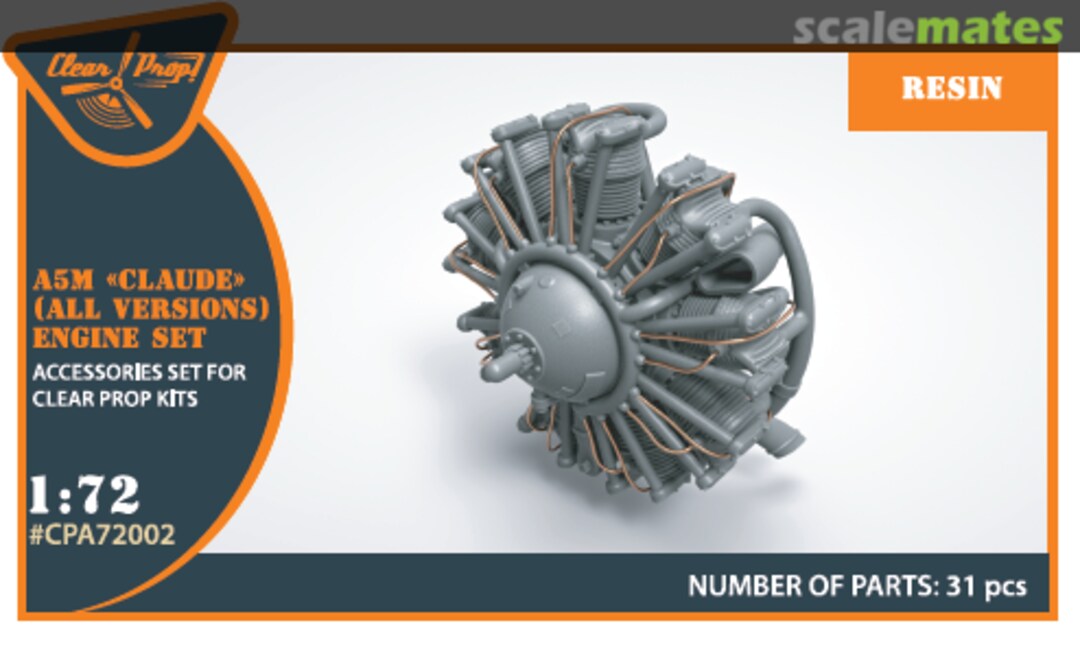 Boxart A5M Claude (all versions) resin engine set CPA72002 Clear Prop! Boxart A5M Claude (all versions) resin engine set CPA72002 Clear Prop!