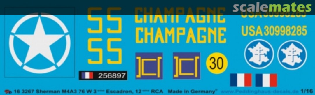 Boxart Sherman M4A3 76W 16 3267 Peddinghaus-Decals Boxart Sherman M4A3 76W 16 3267 Peddinghaus-Decals