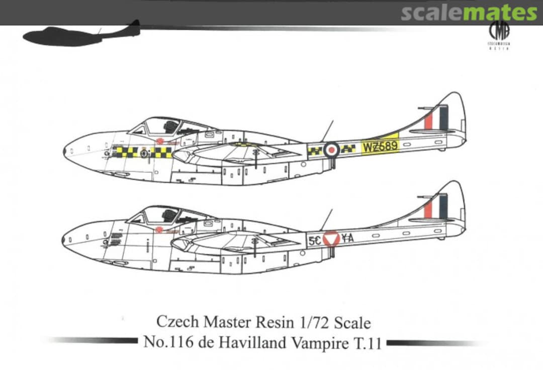 Boxart de Havilland Vampire T.11 CMR116 CMR Boxart de Havilland Vampire T.11 CMR116 CMR