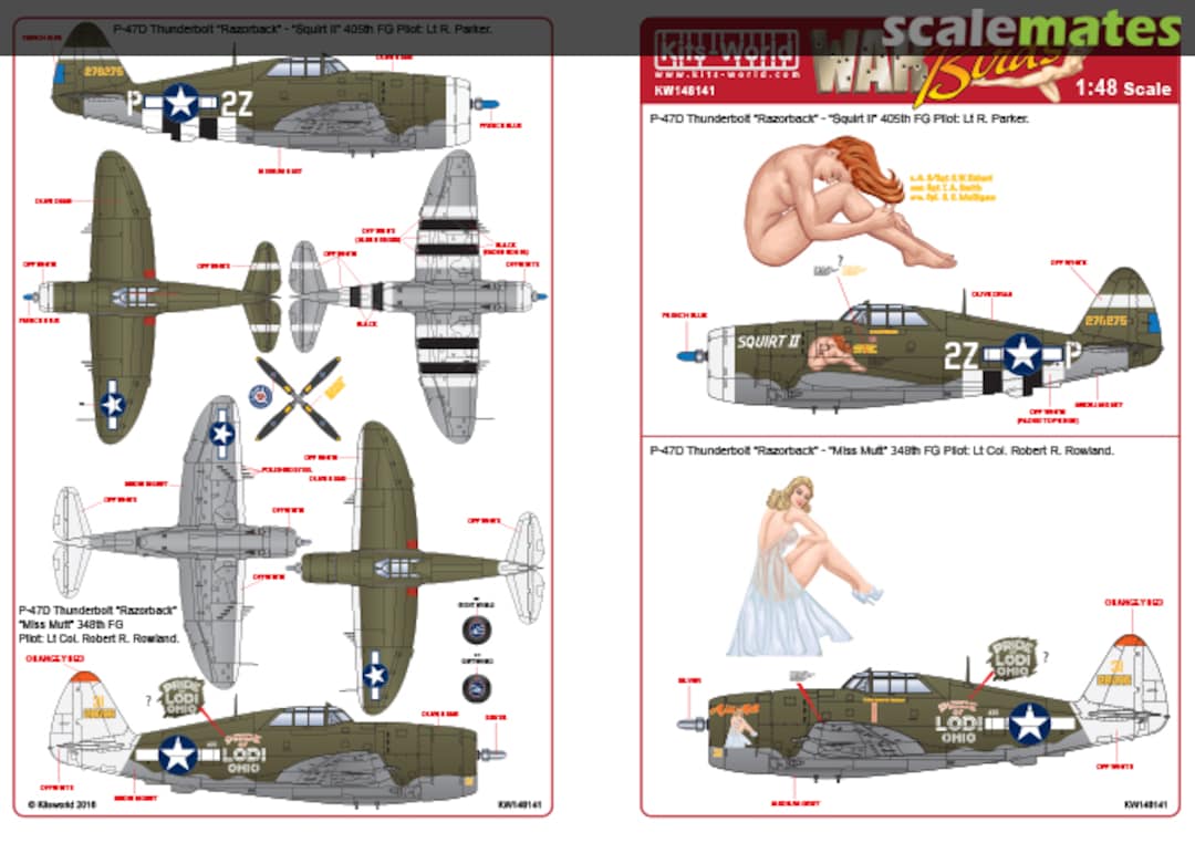 Boxart P-47D Thunderbolt "Razorback" KW148141 Kits-World Boxart P-47D Thunderbolt "Razorback" KW148141 Kits-World