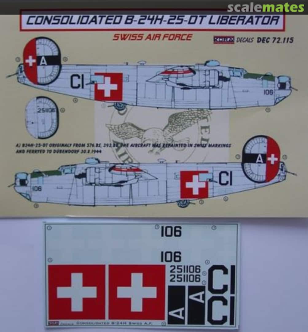 Boxart Consolidated B-24H-25-DT Liberator DEC72115 Kora Models Boxart Consolidated B-24H-25-DT Liberator DEC72115 Kora Models