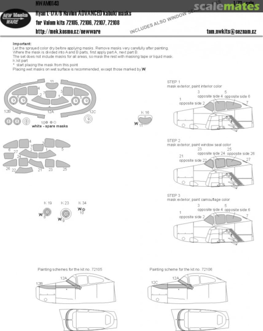 Boxart Ryan L-17 A/B Navion ADVANCED kabuki masks NWAM0143 New Ware Boxart Ryan L-17 A/B Navion ADVANCED kabuki masks NWAM0143 New Ware