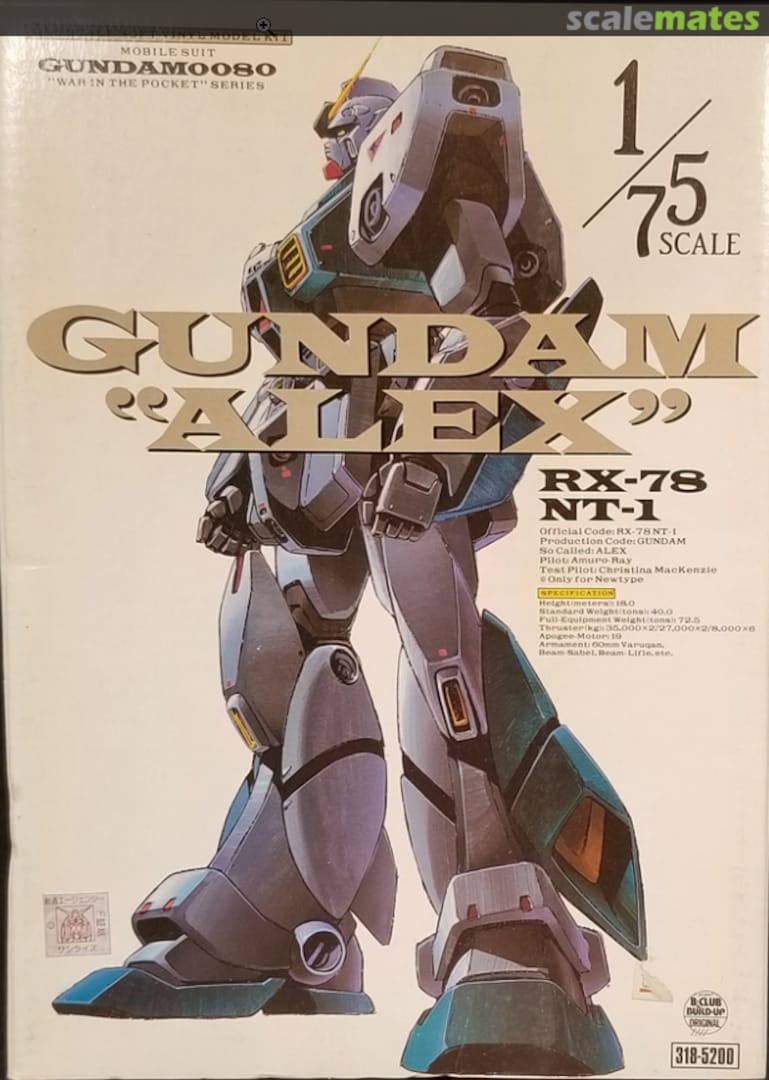Boxart RX-78 NT-1 Gundam Alex 318-5200 B-CLUB Boxart RX-78 NT-1 Gundam Alex 318-5200 B-CLUB