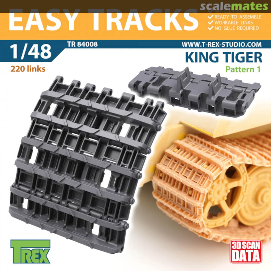 Boxart WW.II German King Tiger Track Pattern 1 TR84008 T-Rex Studio Boxart WW.II German King Tiger Track Pattern 1 TR84008 T-Rex Studio