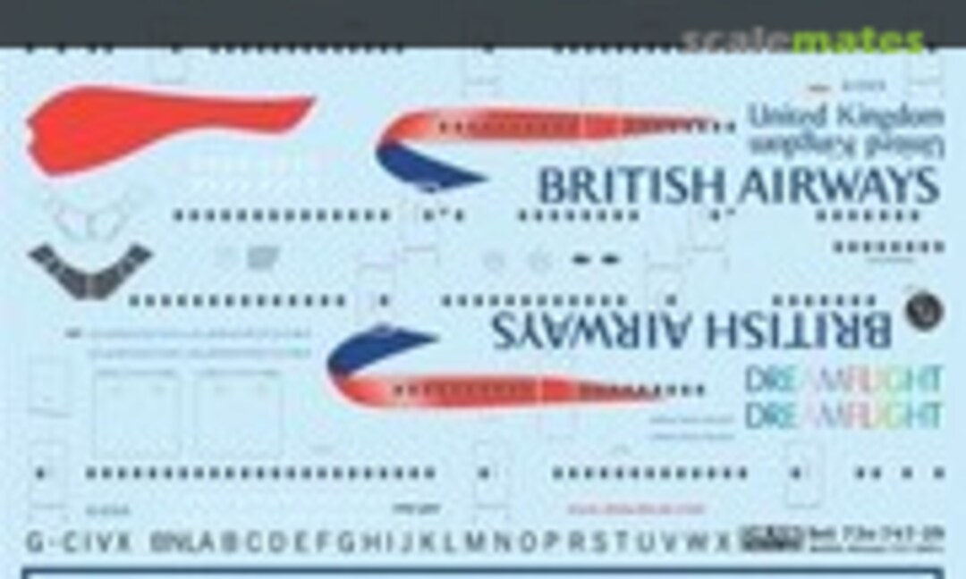 1:72 British Airways “Union Flag” 747-400s (Draw Decal 72-747-29) 72-747-29