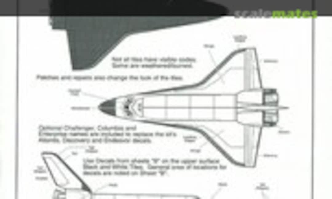 1:72 Space Shuttle Tile Codes for Black Tiles (Undersurfaces) (Warbird Decals 72 029 A) 72 029 A