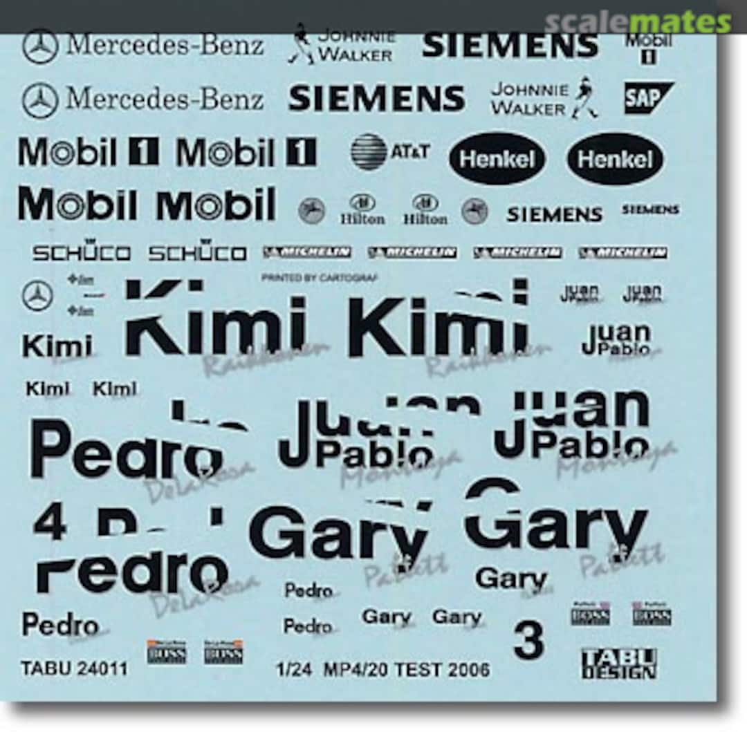 Boxart McLaren MP4-20 Test Color Decal TABU24011 Tabu Design Boxart McLaren MP4-20 Test Color Decal TABU24011 Tabu Design