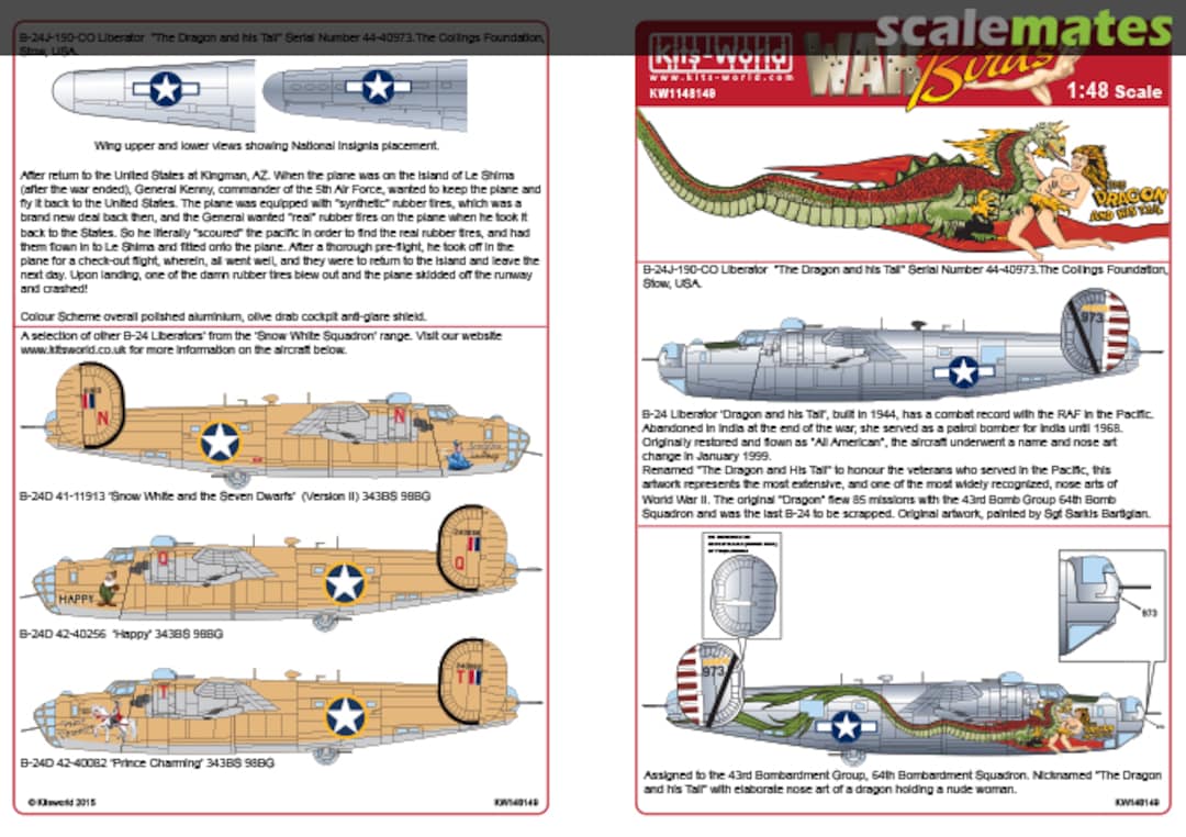 Boxart B-24J Liberator Dragon and his Tail KW148149 Kits-World Boxart B-24J Liberator Dragon and his Tail KW148149 Kits-World