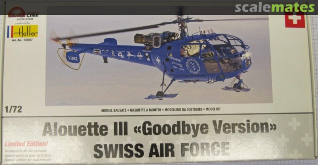 Boxart Alouette III - Goodbye Version - Swiss Air Force 85007 ARWICO Boxart Alouette III - Goodbye Version - Swiss Air Force 85007 ARWICO