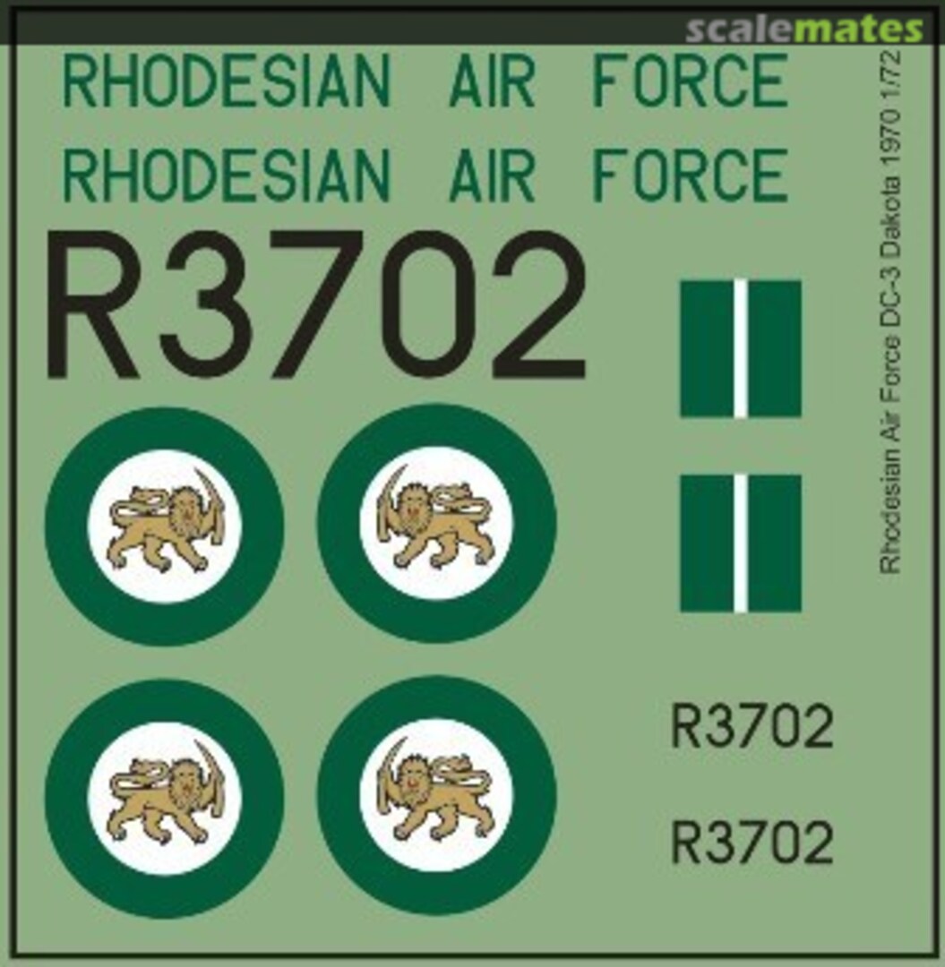 Boxart Rhodesian Air Force DC-3 Dakota MAV-RZ7215 MAV Decals Boxart Rhodesian Air Force DC-3 Dakota MAV-RZ7215 MAV Decals
