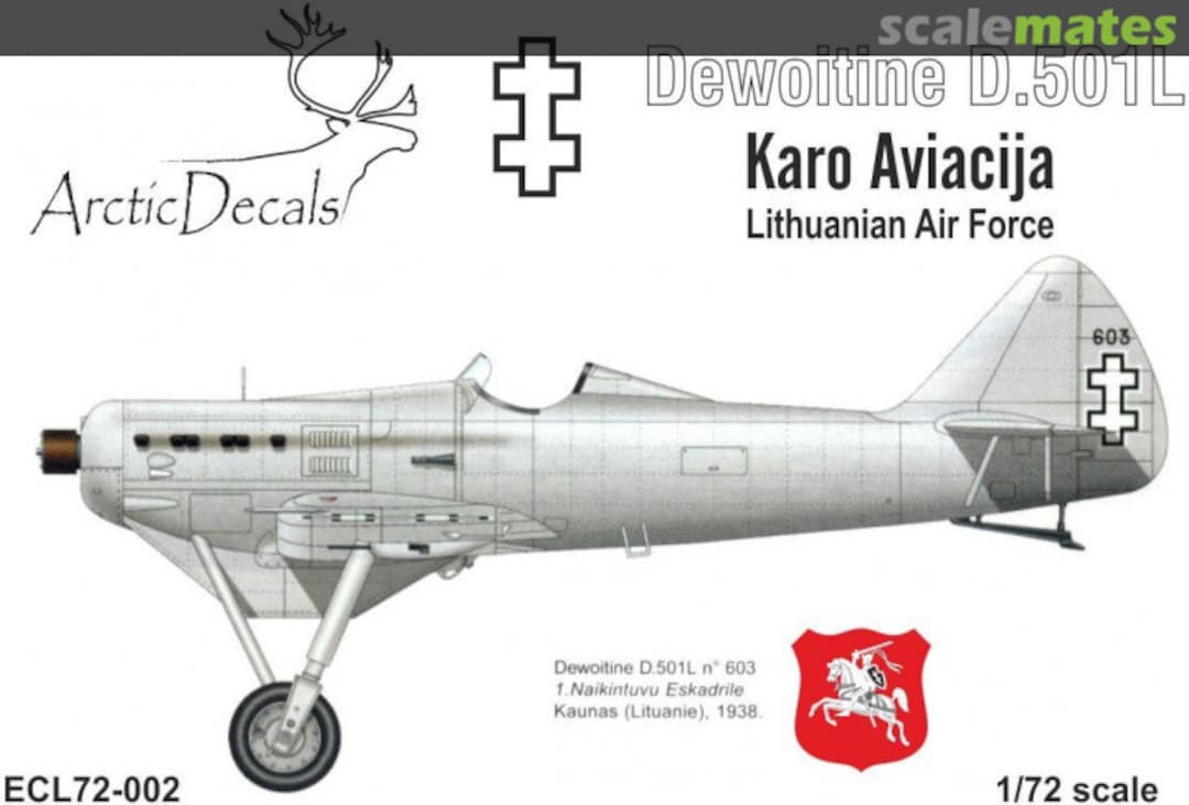Boxart Dewoitine D.501L Lithuanian Air Force ECL72-002 Arctic Decals Boxart Dewoitine D.501L Lithuanian Air Force ECL72-002 Arctic Decals