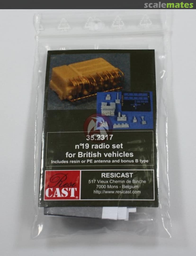 Boxart No.19 Radio set for British Vehicles (Incl. Radio, Resin or PE Antenna & PE Guards) 35.2317 Resicast