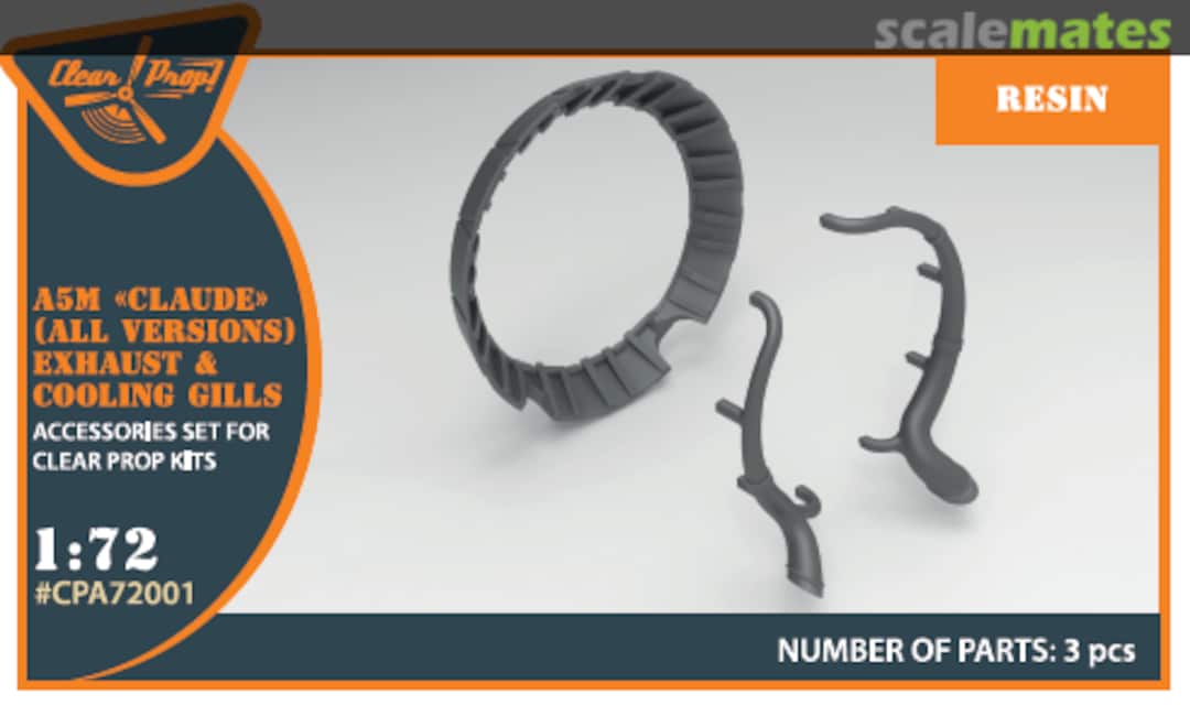 Boxart A5M Claude (all versions) resin exhaust & cooling gills CPA72001 Clear Prop! Boxart A5M Claude (all versions) resin exhaust & cooling gills CPA72001 Clear Prop!