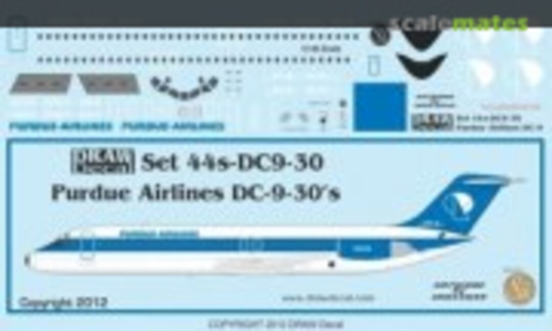 1:144 Purdue Airlines DC-9-30s (Draw Decal 44-DC9-30) 44-DC9-30