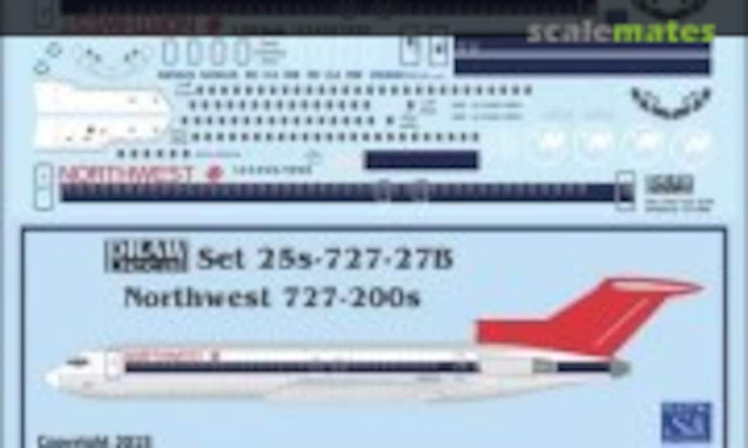 1:125 Northwest 727-200s (Draw Decal 25-727-27B) 25-727-27B
