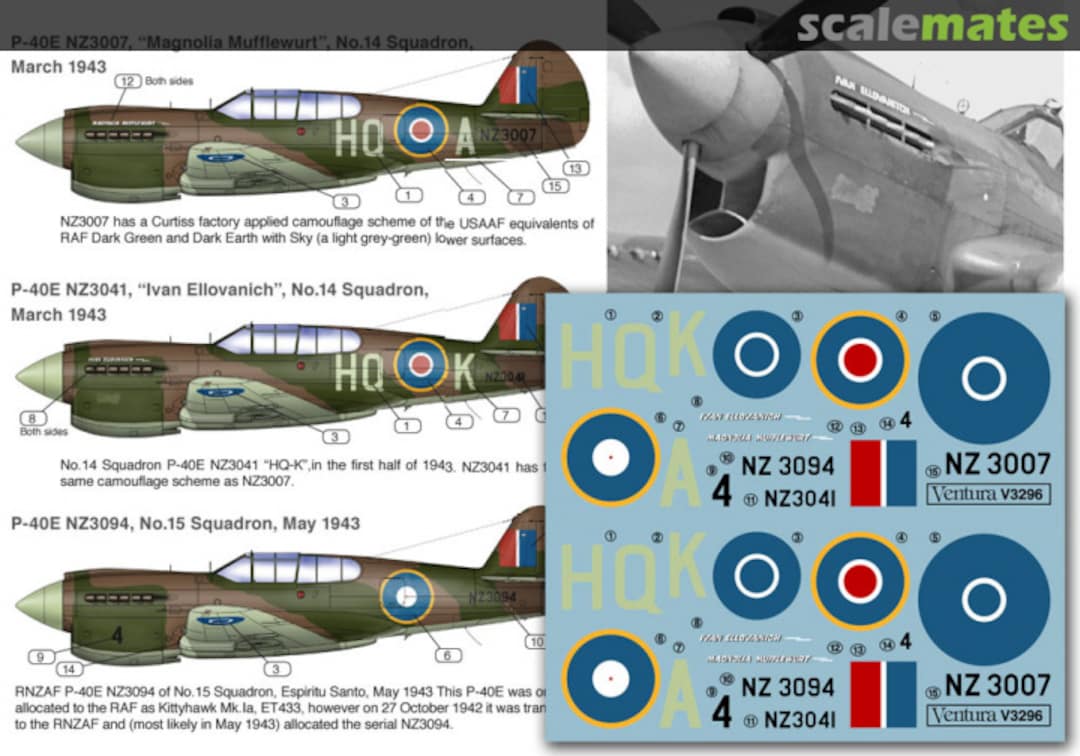 Boxart RNZAF Curtiss P-40E’s, Home Based & ex Tonga. V3296 Ventura Publications Boxart RNZAF Curtiss P-40E’s, Home Based & ex Tonga. V3296 Ventura Publications