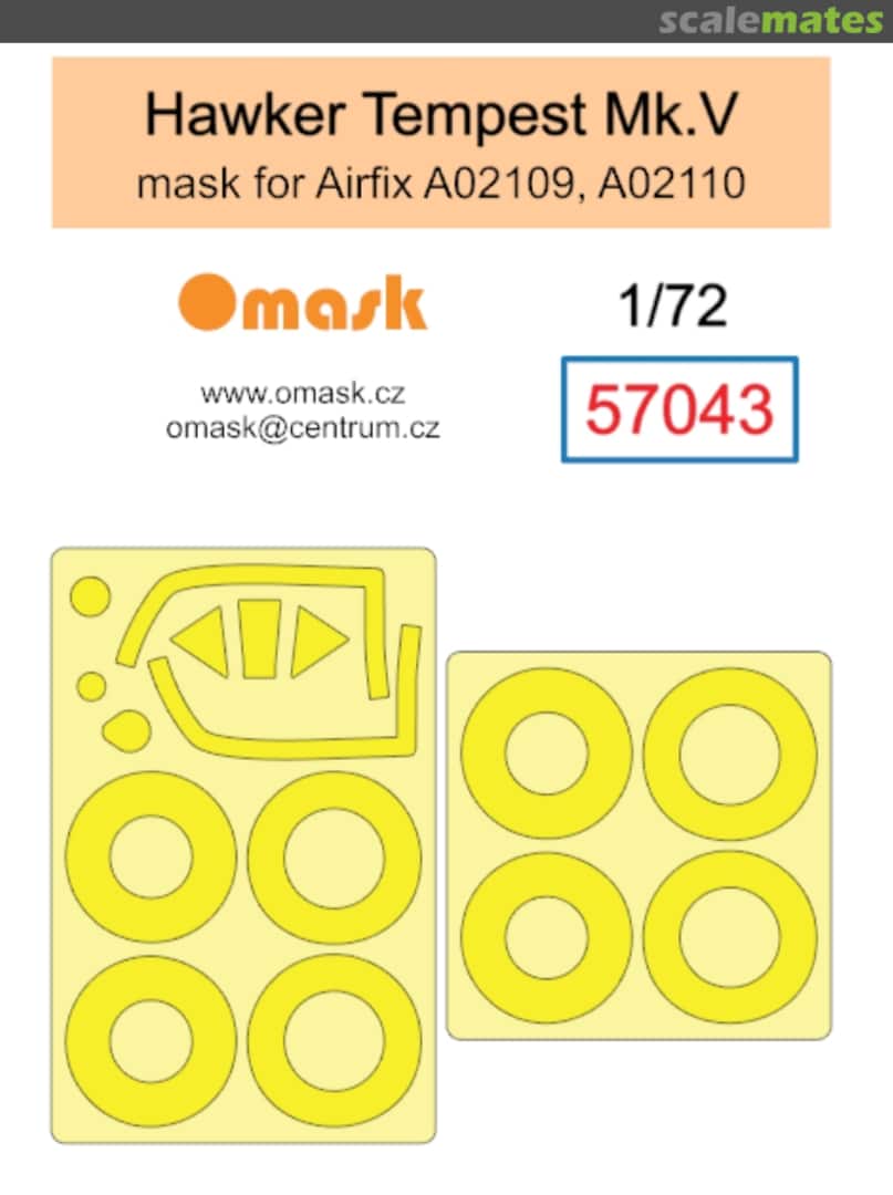 Boxart Hawker Tempest Mk.V Mask (For Airfix A02109, A02110) 57043 Omask Boxart Hawker Tempest Mk.V Mask (For Airfix A02109, A02110) 57043 Omask