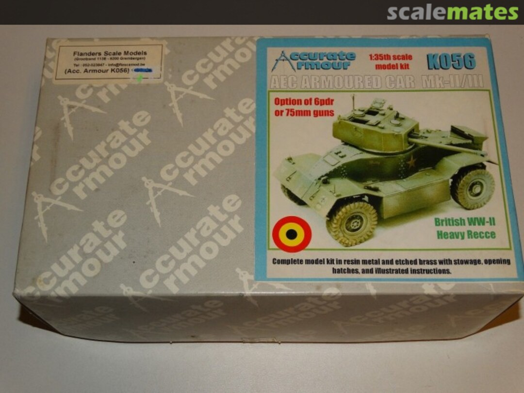 Boxart WWII British AEC MkII/III Armored Car K056 Accurate Armour Boxart WWII British AEC MkII/III Armored Car K056 Accurate Armour