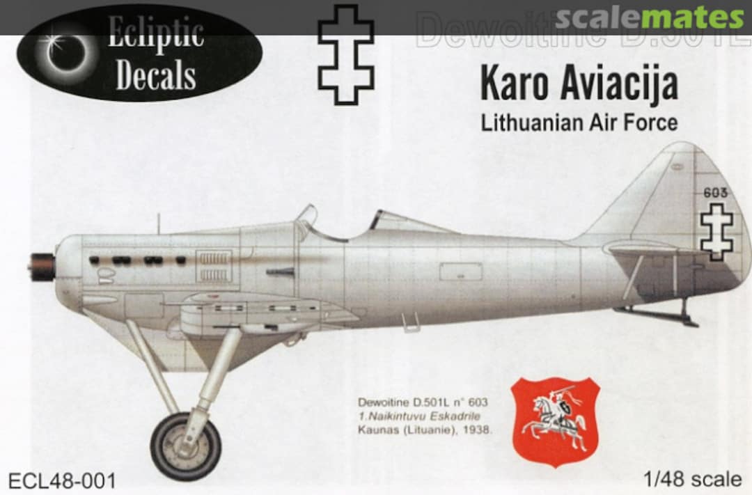 Boxart Dewoitine D.501L Lithuanian Air Force ECL48-001 Ecliptic Decals Boxart Dewoitine D.501L Lithuanian Air Force ECL48-001 Ecliptic Decals