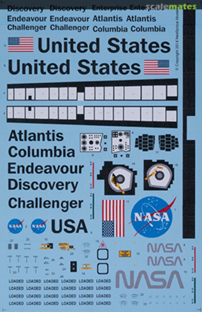 Boxart Space Shuttle Decals  RealSpace Models