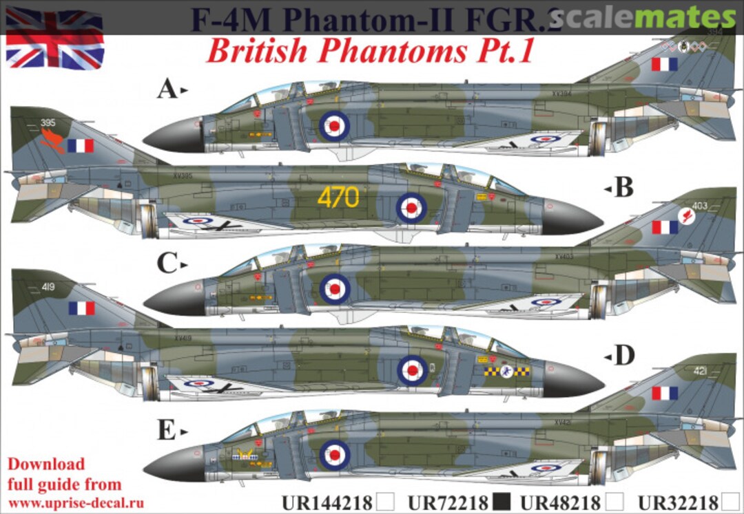 Boxart F-4M Phantom-II FGR.2 British Pantoms Pt.1 UR72218 UpRise Decal Boxart F-4M Phantom-II FGR.2 British Pantoms Pt.1 UR72218 UpRise Decal
