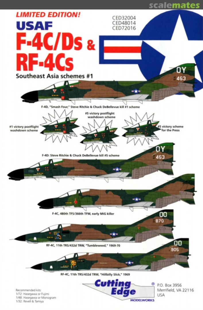 Boxart F-4C/Ds & RF-4Cs CED72016 Cutting Edge Modelworks Boxart F-4C/Ds & RF-4Cs CED72016 Cutting Edge Modelworks