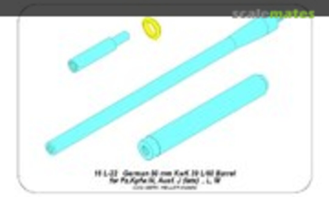 1:16 German barrel 50mm KwK 39 L/60 forPz.Kpfw.IIIAusf.J (late), L, M (Aber 16L22) 16L22