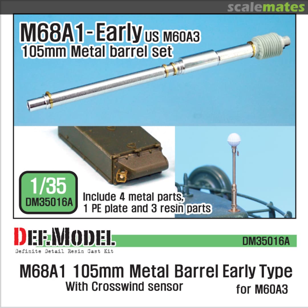 Boxart M68A1- Early US M60A3 105mm Metal Barrel set DM35016A Def.Model