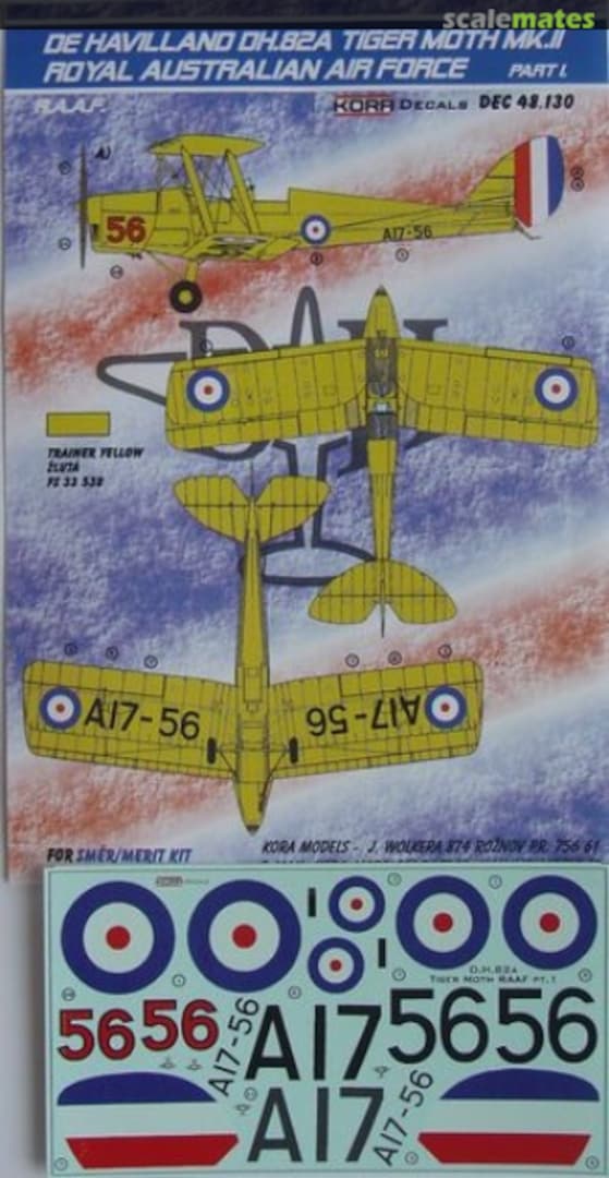 Boxart De Havilland DH.82A Tiger Moth Mk.II DEC48130 Kora Models