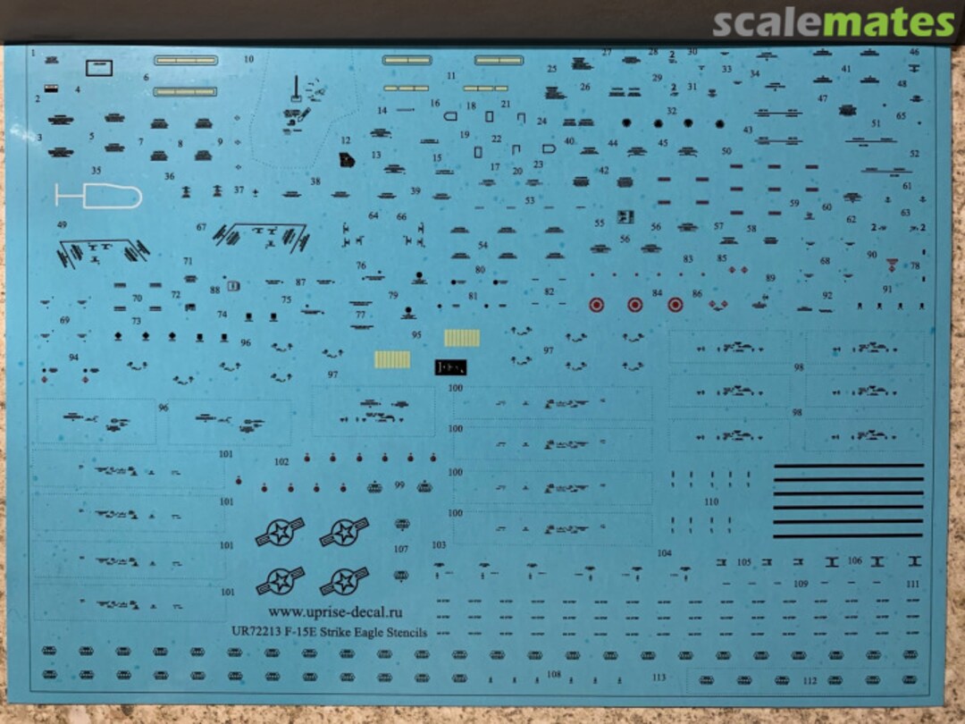 Contents F-15E Strike Eagle stencils black version (FFA-removable film) UR72213 UpRise Decal Contents F-15E Strike Eagle stencils black version (FFA-removable film) UR72213 UpRise Decal