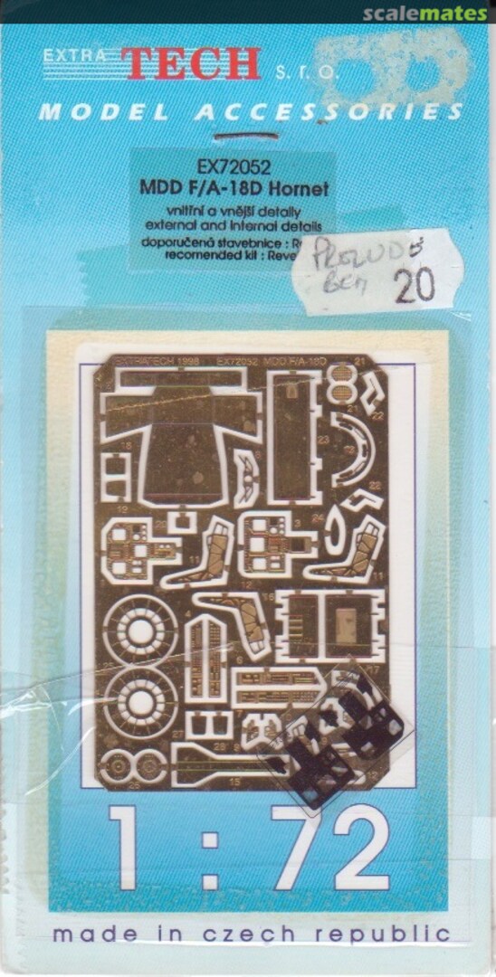 Boxart MDD F/A-18D Hornet External and internal details EX 72052 Extratech Boxart MDD F/A-18D Hornet External and internal details EX 72052 Extratech
