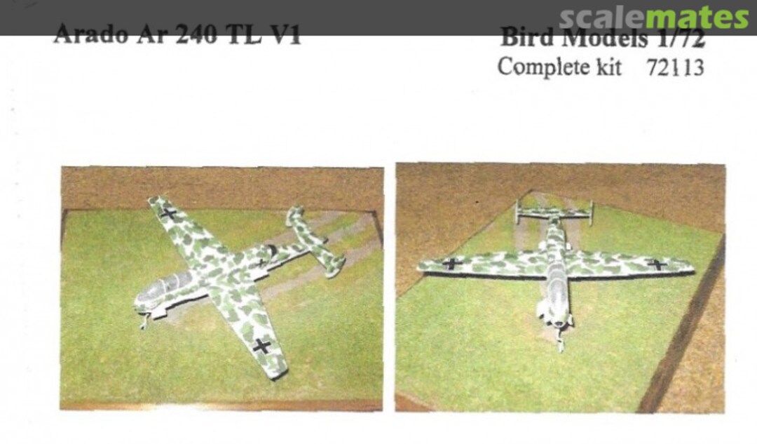 Boxart Arado Ar 240 TL V1 72113 Bird Models Boxart Arado Ar 240 TL V1 72113 Bird Models