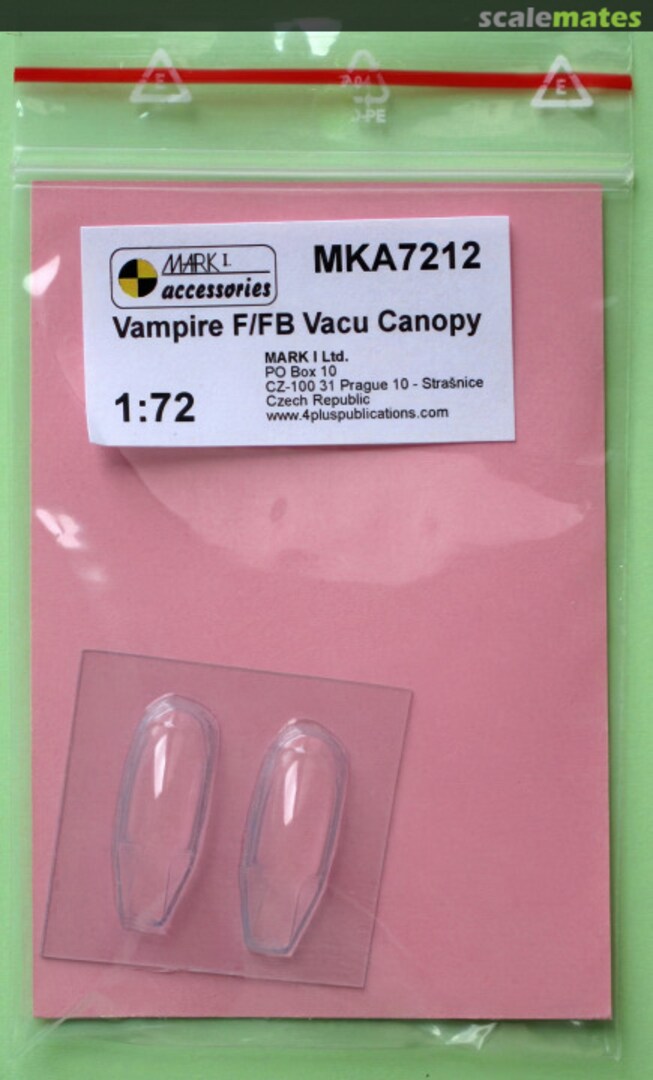 Boxart Vampire F/FB Vacu Canopy MKA7212 Mark I Boxart Vampire F/FB Vacu Canopy MKA7212 Mark I