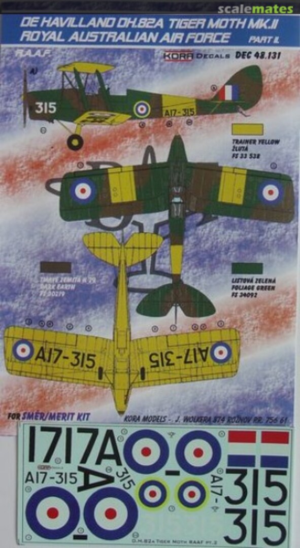 Boxart De Havilland DH.82A Tiger Moth Mk.II DEC48131 Kora Models