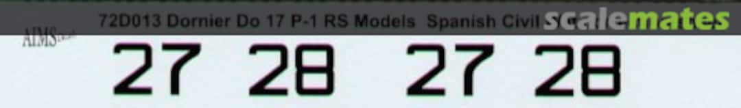 Boxart Dornier Do 17 P-1 correction sheet 72D013 AIMS