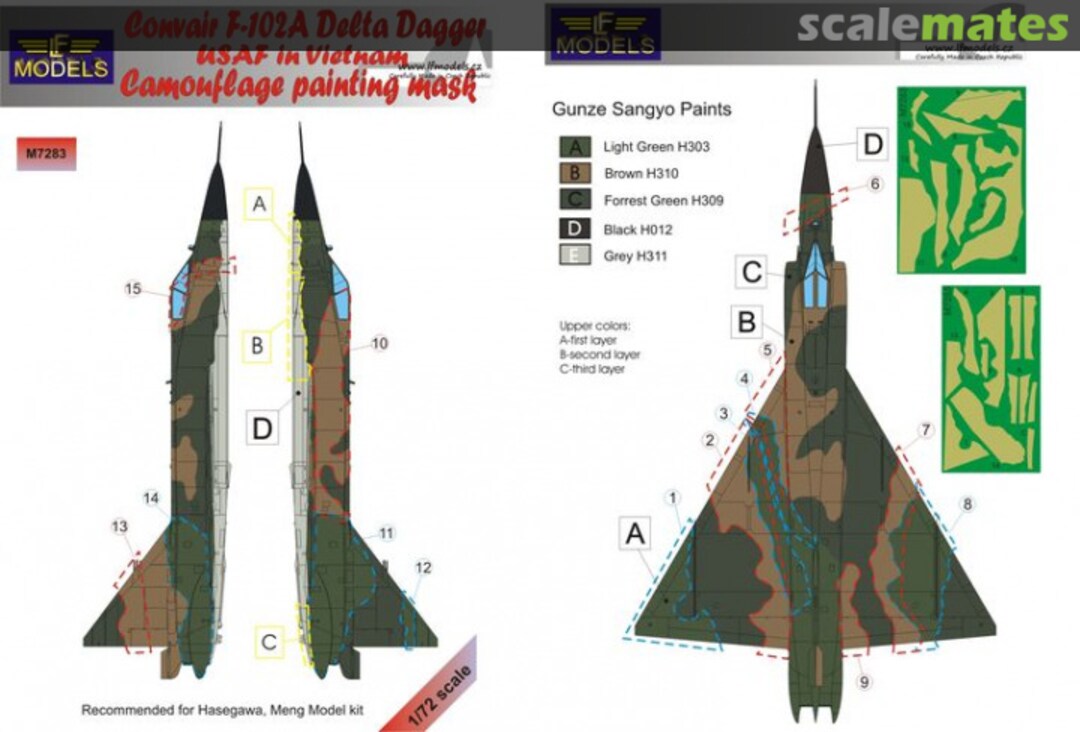 Boxart Convair F-102A Delta Dagger USAF in Vietnam M7283 LF Models