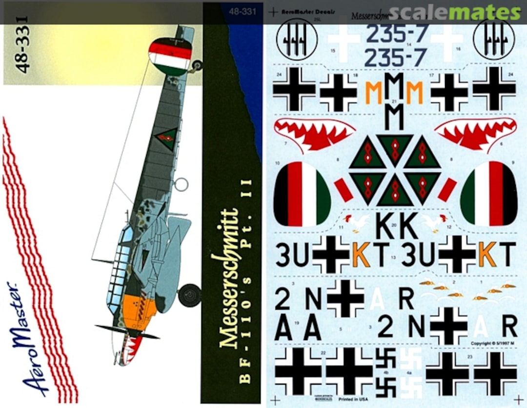 Boxart Messerschmitt Bf 110s Pt. II 48-331 AeroMaster Boxart Messerschmitt Bf 110s Pt. II 48-331 AeroMaster