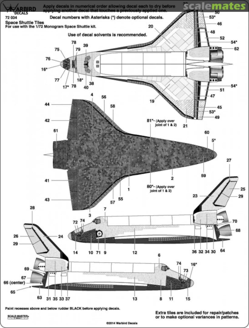 Boxart Space Shuttle Tiles 72034 Warbird Decals Boxart Space Shuttle Tiles 72034 Warbird Decals