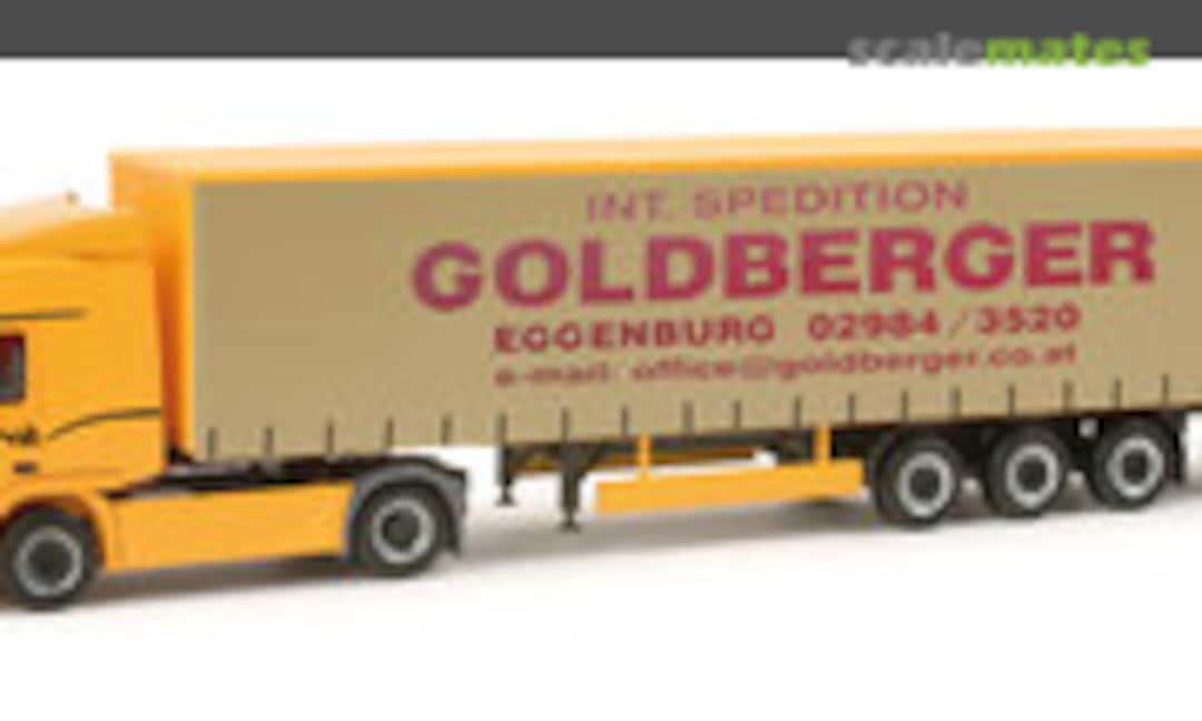 Mercedes-Benz Actros L curtain canvas semitrailer &quot;Goldberger&quot; (A) (Herpa 156547)