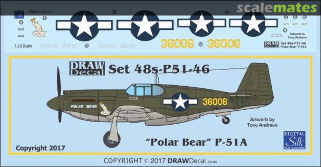 Boxart P-51A "Polar Bear" 48-P51-46 Draw Decal Boxart P-51A "Polar Bear" 48-P51-46 Draw Decal