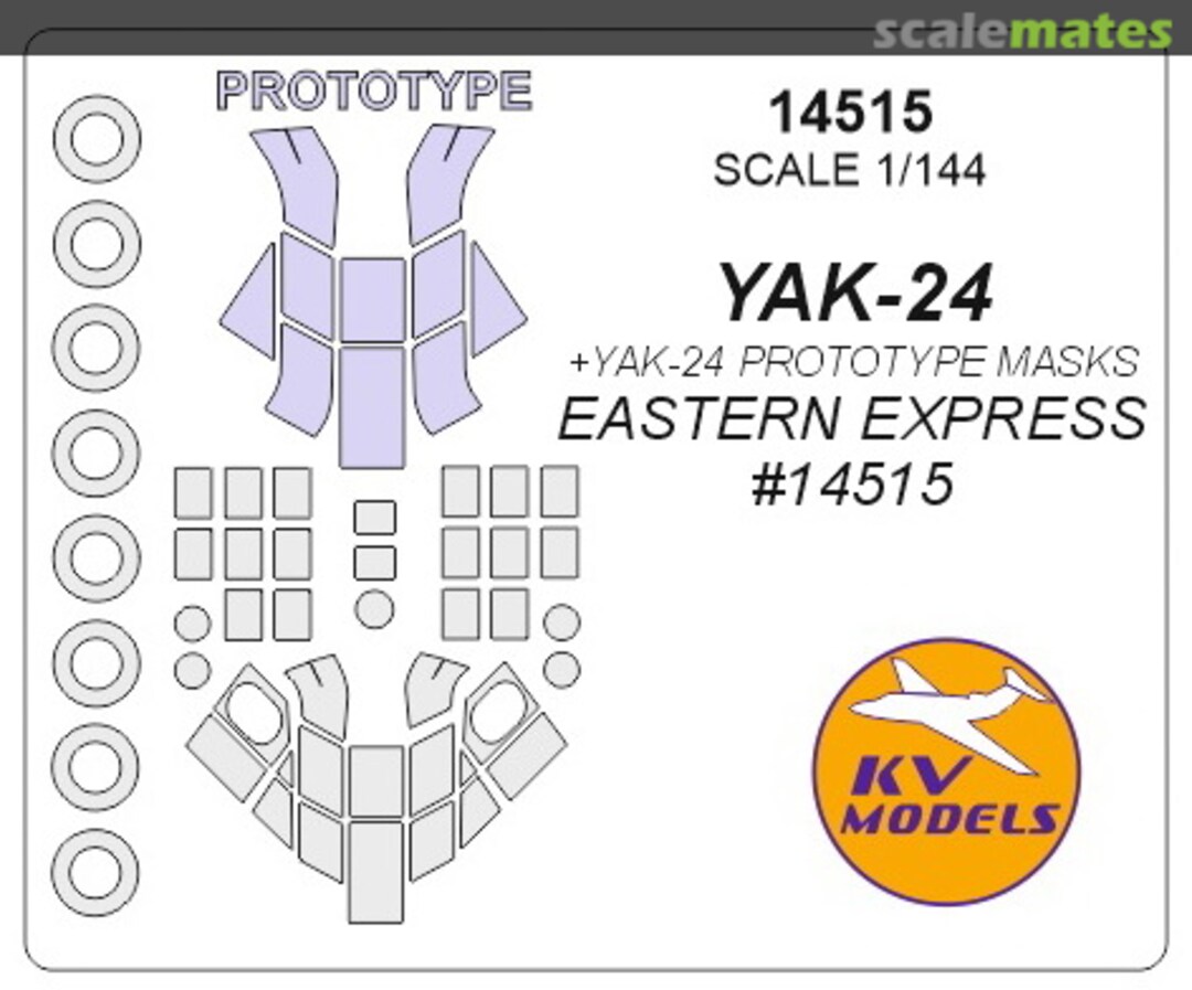 Boxart Yak-24 +masks for prototype version 14515 KV Models