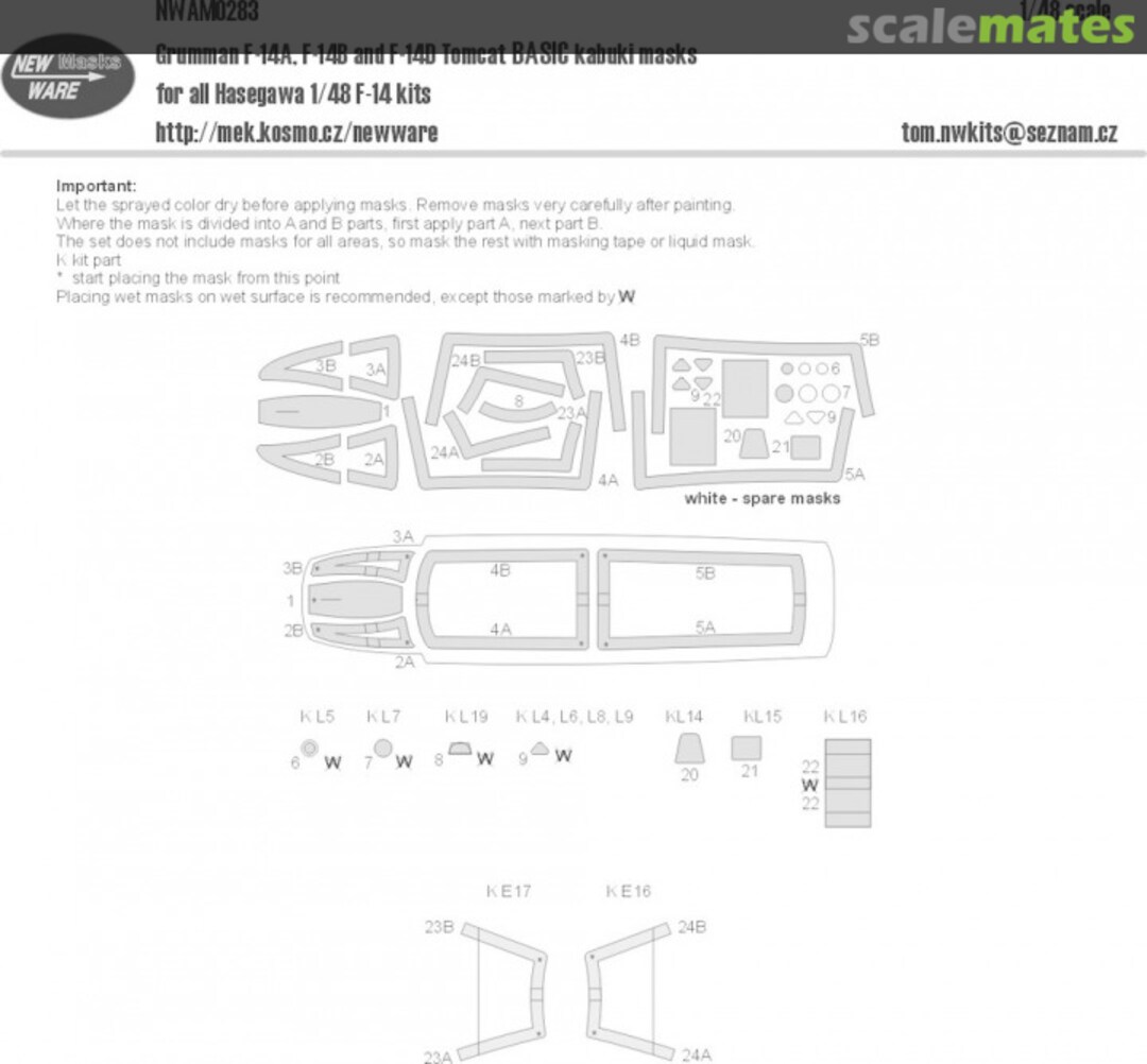 Boxart F-14 A/B/D Tomcat BASIC kabuki masks NWAM0283 New Ware Boxart F-14 A/B/D Tomcat BASIC kabuki masks NWAM0283 New Ware