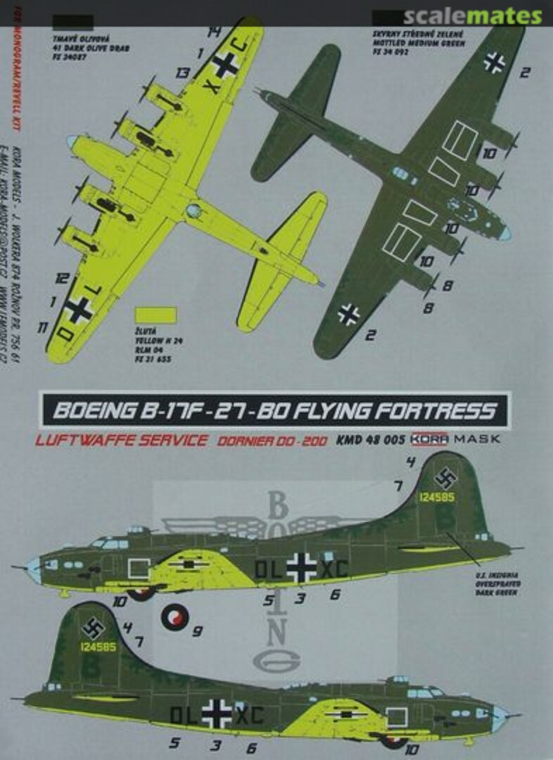 Boxart Boeing B-17F-27-BO Flying Fortress Luftwaffe KMD48005 Kora Models Boxart Boeing B-17F-27-BO Flying Fortress Luftwaffe KMD48005 Kora Models