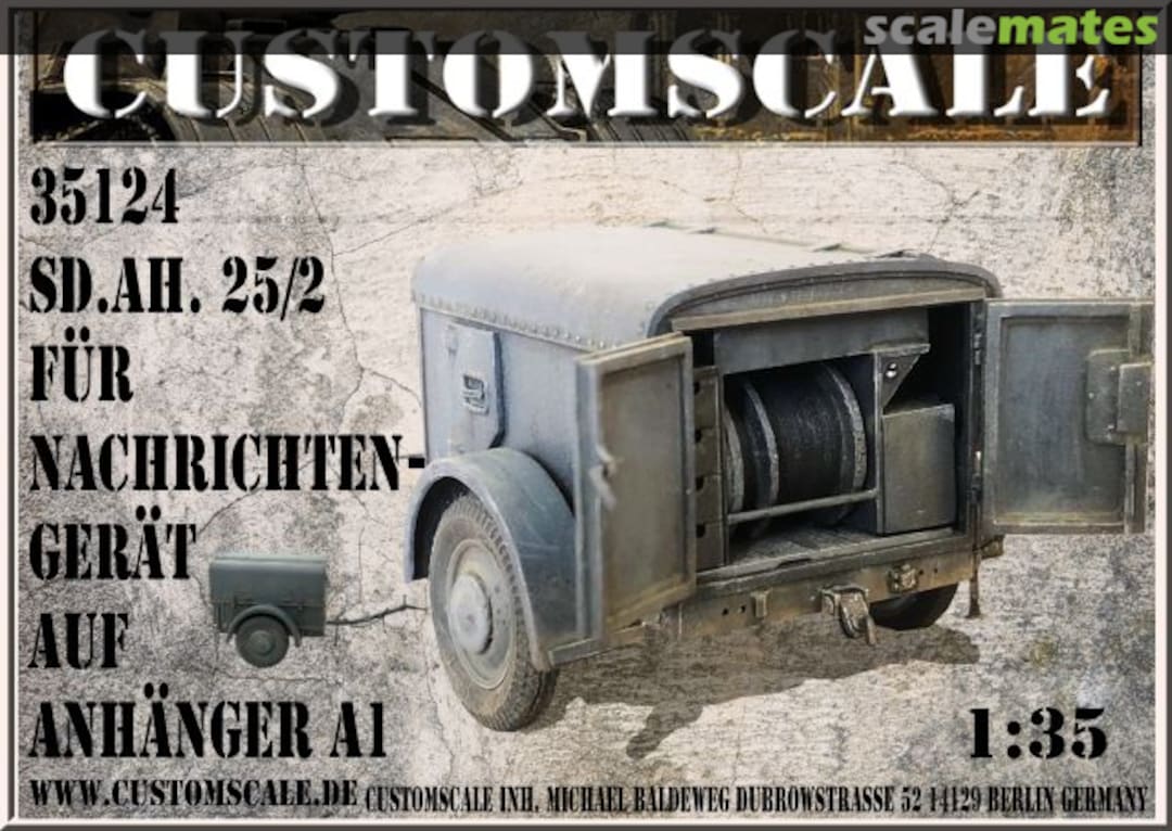 Boxart Sd.Ah. 25/2 für Nachrichtengerät auf Anhänger A1 35124 Custom-Scale Boxart Sd.Ah. 25/2 für Nachrichtengerät auf Anhänger A1 35124 Custom-Scale