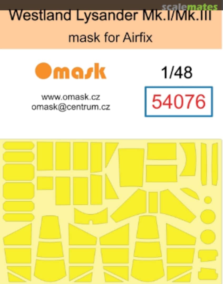 Boxart Westland Lysander Mk.I/Mk.III 54076 Omask Boxart Westland Lysander Mk.I/Mk.III 54076 Omask