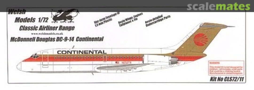 Boxart McDonnell Douglas DC-9-14 CLS72-11 Welsh Models