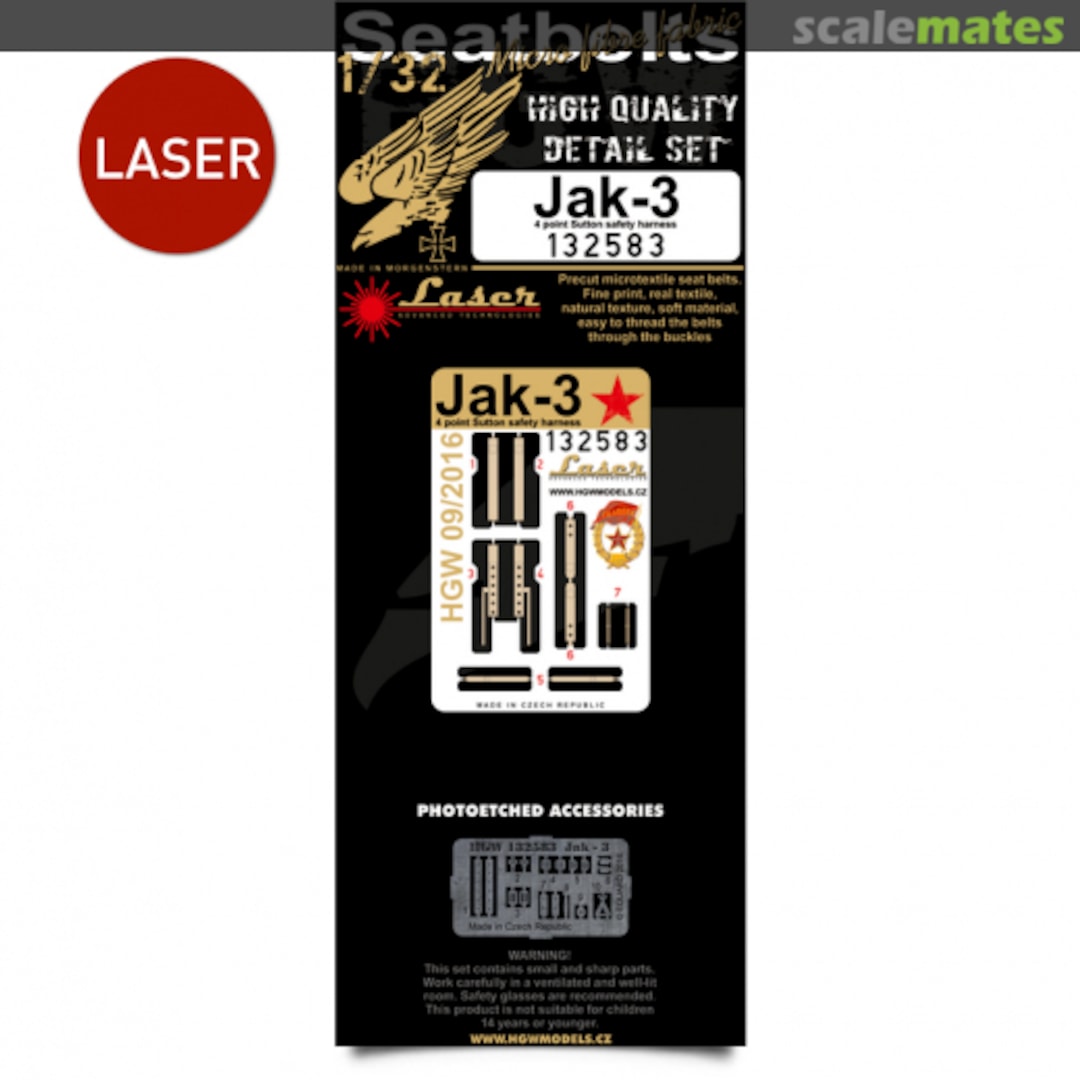 Boxart Jak-3 Seatbelts 132583 HGW Models