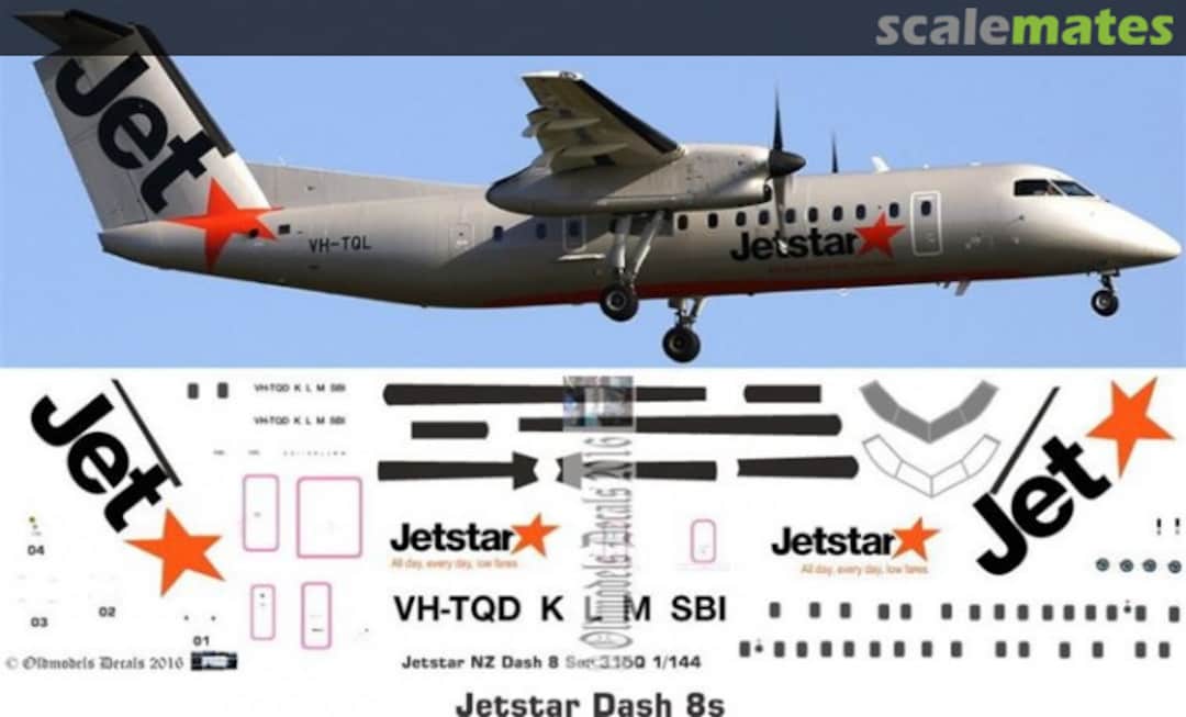 Boxart Jetstar Dash8-315Q schemes OMD0957 Oldmodels Decals Boxart Jetstar Dash8-315Q schemes OMD0957 Oldmodels Decals