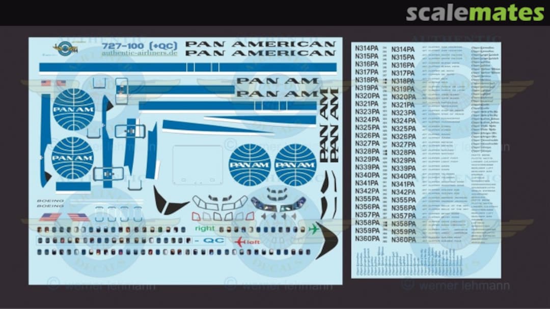 Boxart PanAm 727-100 PanAm 727-100 Authentic-Airliner-Decals Boxart PanAm 727-100 PanAm 727-100 Authentic-Airliner-Decals